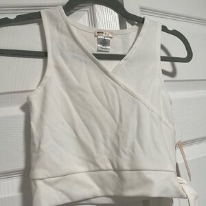 Sally Miller Dressy sleeveless white top, size M 10 girls
